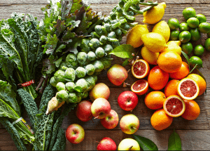 a group of fruits and vegetables on a wood surface Healthy Weight Loss Diets Wincanton