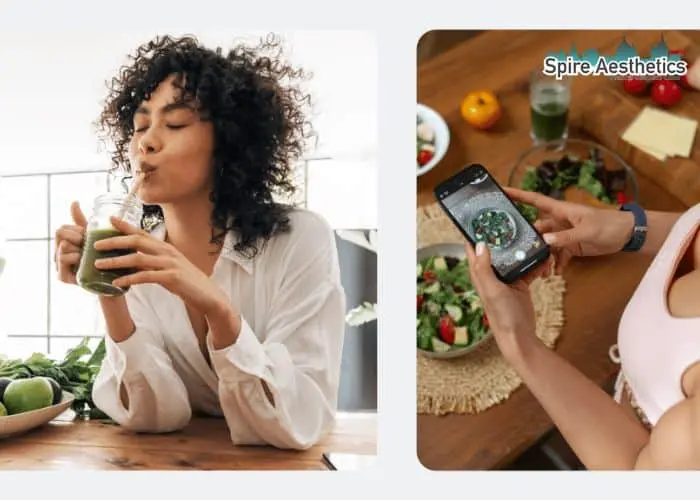Image of woman looking into her diet and fat freezing Wincanton to improve her health