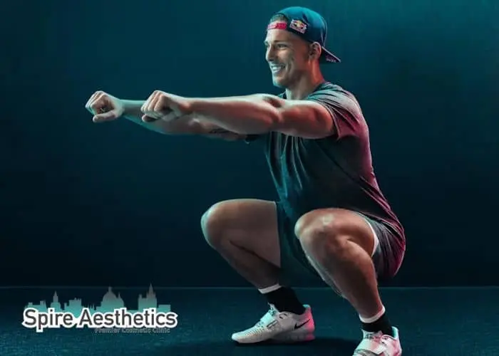 Image of man build leg muscle Wincanton through exercise